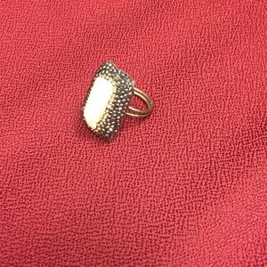 Adjustable mother of pearl ring